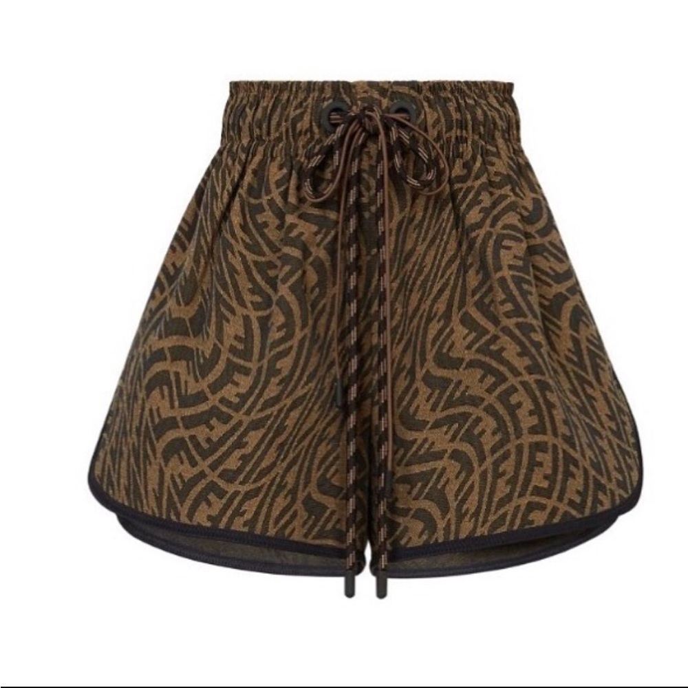 Fendi Ladies Zucca Print Track Shorts